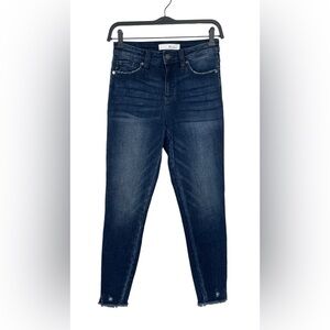 KanCan Perry Mid Rise Skinny Jeans Raw Hem Size 5/26